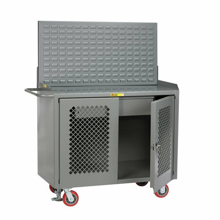 LITTLE GIANT Mobile Bench Cabinets, Perf Doors, 36"W, HD Drawer, Louvered, Steel MBP2D-36-HDFLLP